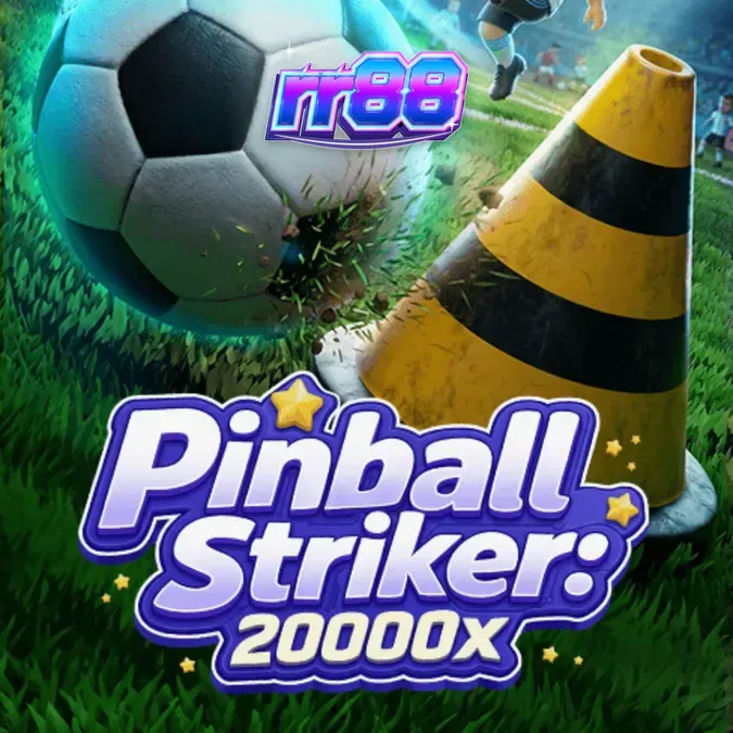 Giao diện trò chơi Pinball Striker 20,000x với phong cách sân vận động neon
